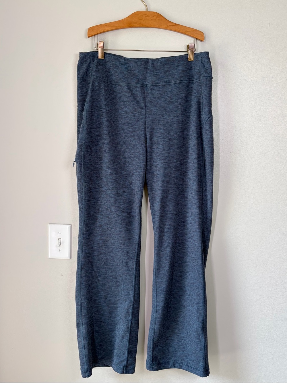 Duluth Trading Co Heather Blue Relaxed Fit Straight Leg Leggings Pants Mx29